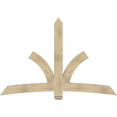 Ekena Millwork Davenport Rough Sawn Timber Gable Bracket, Douglas Fir, 84"W x 56"H x 4"D x 6"F, 16/12 Pitch GBW084X56X0406DAV00RDF